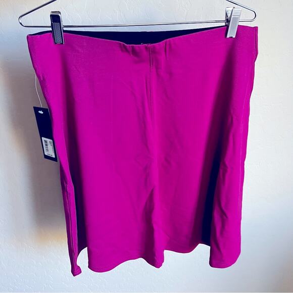 NEW GNW Chic circle skater Magenta Skirt women size large L unlined - Picture 3 of 6